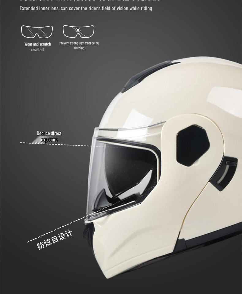 AD Full-Face Flip-Up Motorcycle Helmet, 3C/DOT Certified, All-Season Safety for Men & Women.