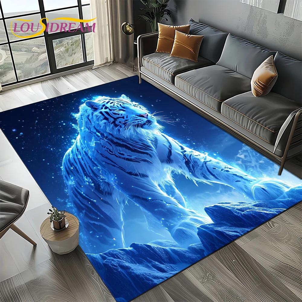27 Style New Fierce Tiger Lion Leopard Beast Animal Wildlife Cartoon Carpet Rug for Living Room Bedroom Sofa,Non-slip Floor Mat