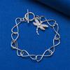 925 Sterling Silver 8-inch Exquisite Dragonfly Bracelet, Fashionable Women's Party Wedding Accessories Jewelry