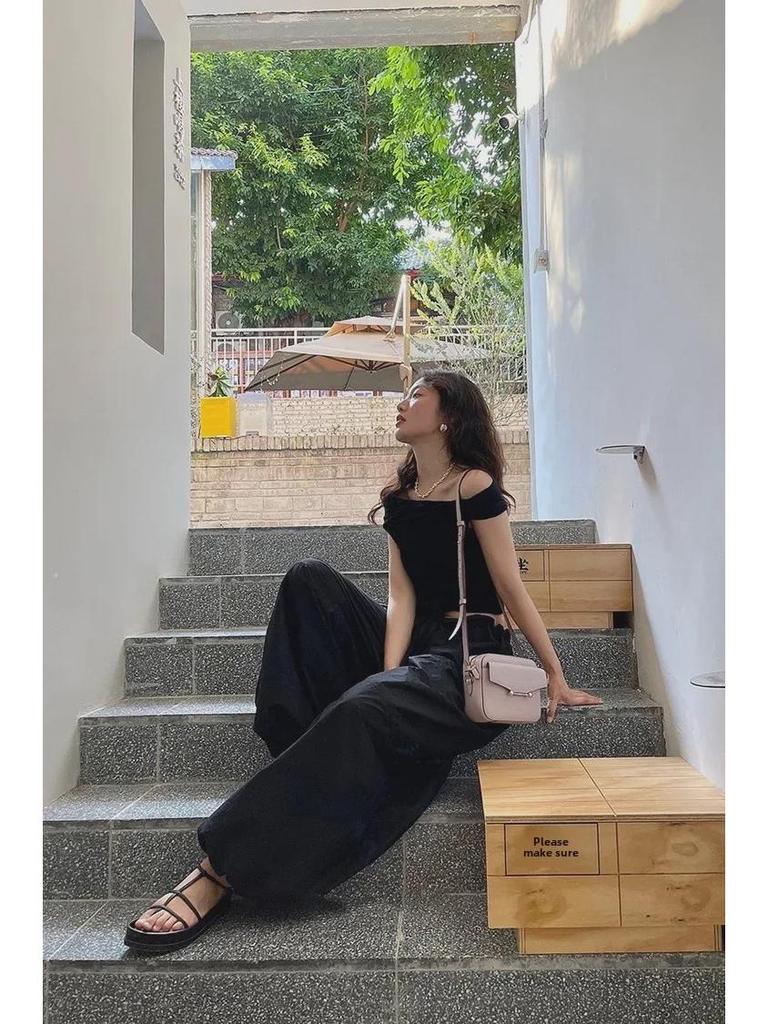 [Final Sale, No Refunds] 3D Rotating Cut Modal Elastic One-Shoulder Top - Sexy, Slim, Early Spring Collection