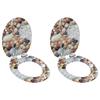 VidaXL 2pcs MDF Toilet Seats and Soft-Close Lid Pebbles