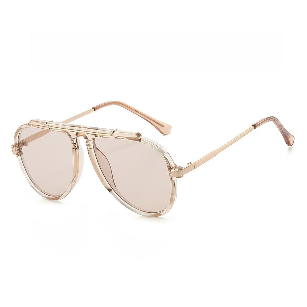 Oversized Retro Aviator Sunglasses for Women Men Trendy Gold Metal Sun Glasses Pilot Gradient Shades