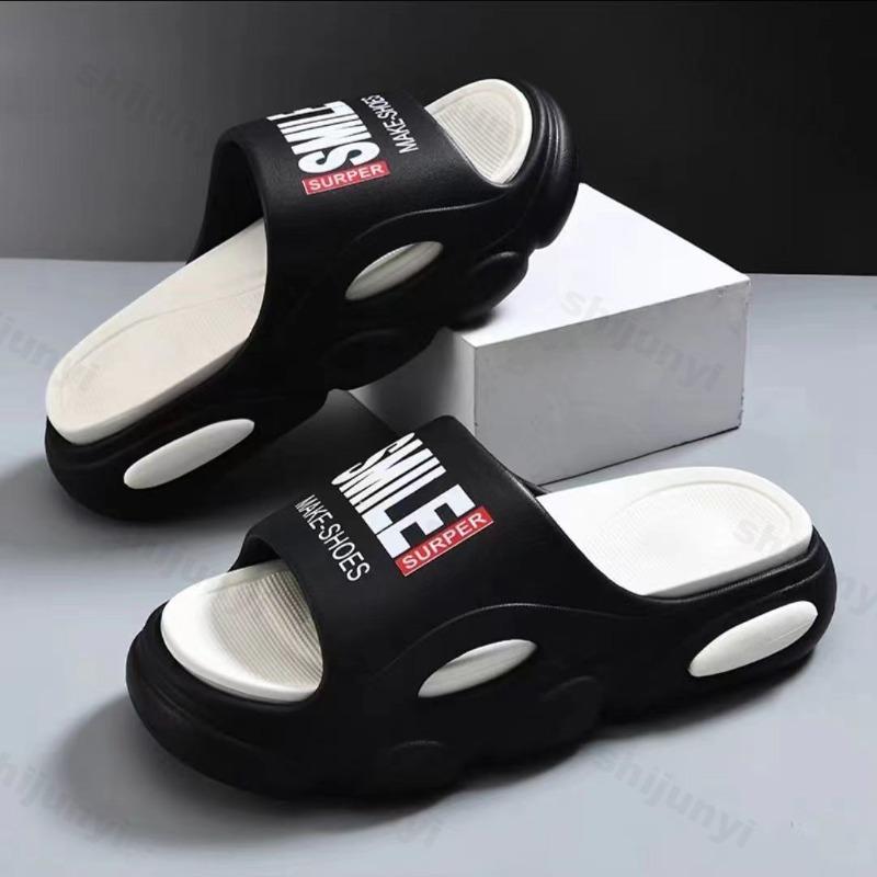 Fashion Men Slippers Fashion Bathroom Slippers Comfort Home Shoes Open Toed Thick Soft Sole Breathable Flat Platform Indoor Slippers