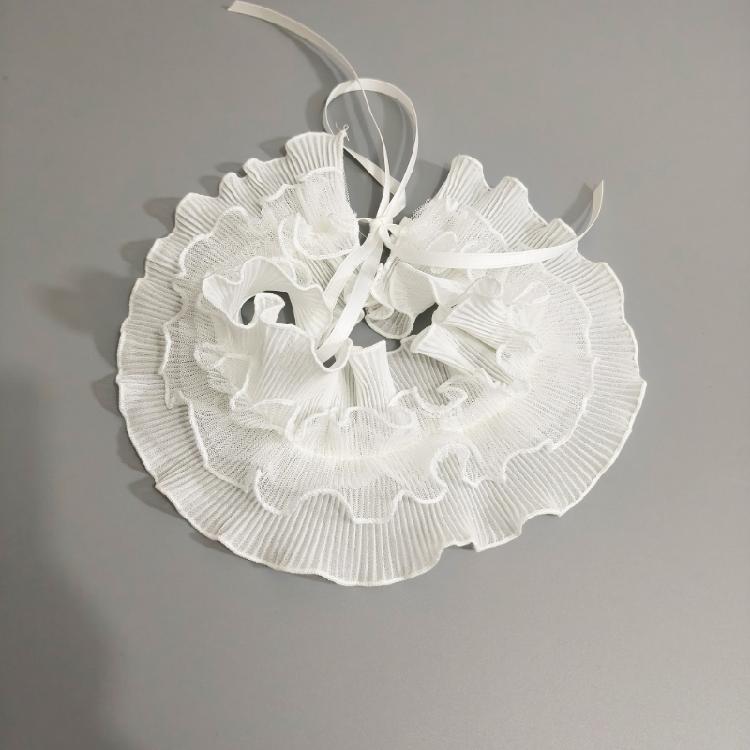 Ruffle Trim Lace Faux Collar Decorative Collar for Blouse Skirt Removable False Neck Ruff Adjustable and All Matching