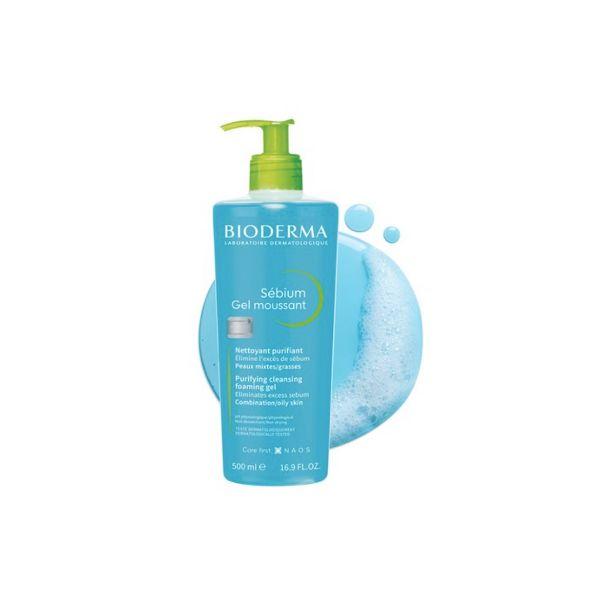 Bioderma Sebium Gel Moussant Purifying Foaming Facial Cleanser 500ml