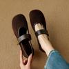 Fashion New women's genuine leather sheepskin metal belt buckle with hollowed out breathable midsole Mary Jane single shoe