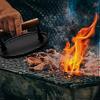 Cast Iron Grill Press with Long Handle Grip for Even Sear and Heat Retention, 2 in 1 Design