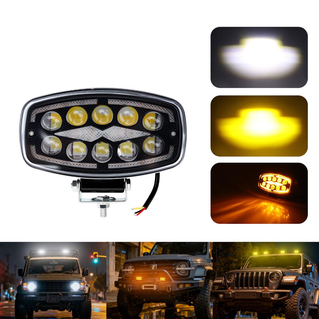 LED Work Light Headlight for Motorcycles and Off-Road Vehicles with Low Power Consumption and Aluminum Alloy Body Design