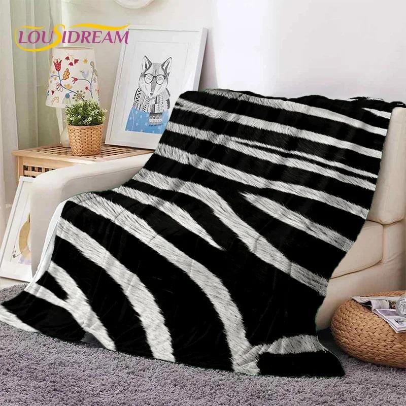 3D Colorful Zebra Stripe Leopard Tiger Soft Flannel Blanket for Bed Bedroom Sofa Picnic,Throw Blanket for Cover Outdoor Nap Gift