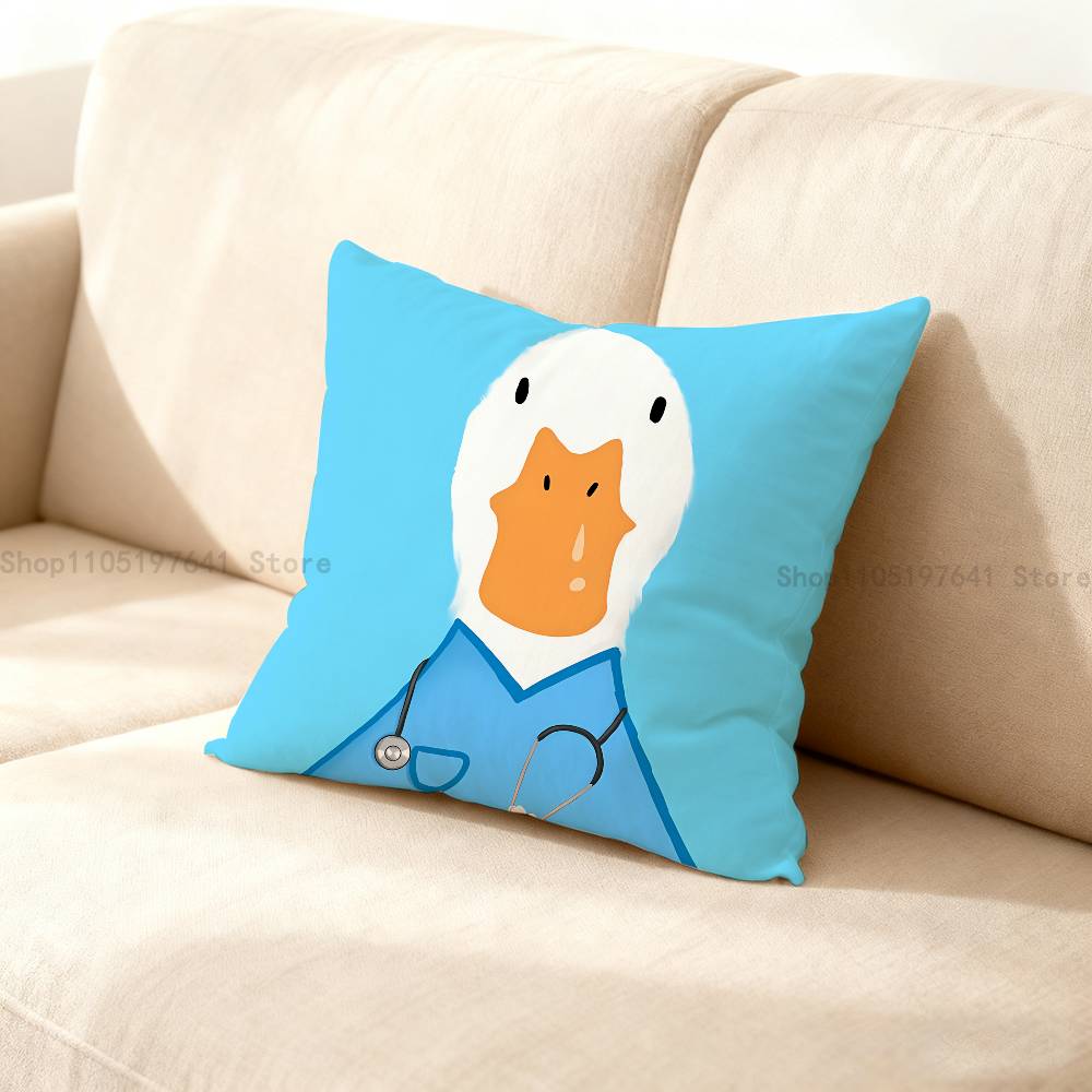 Funny D-DucK Goose meme Anime Celebrity Merchandise All-Match Printed Pillow Case Sofa Car Office Room Decoration Protector