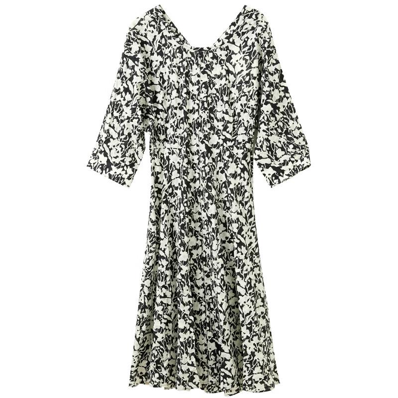 Sancai 100% Cotton Floral A-Line Midi Dress