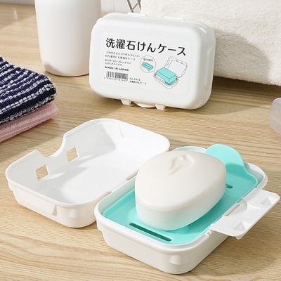 Travel Seal Soap Storage Box Portable Simple Double-layer Draining  Travel Soap Box Rack with Lidbathroom Household Storage Tray