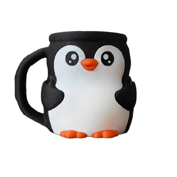 Lovely Penguins Ice Cream Pint Holder Reusable Ice Cream Container Popsicles Holders Beer Can Cup Sleeve With Spoon Slot