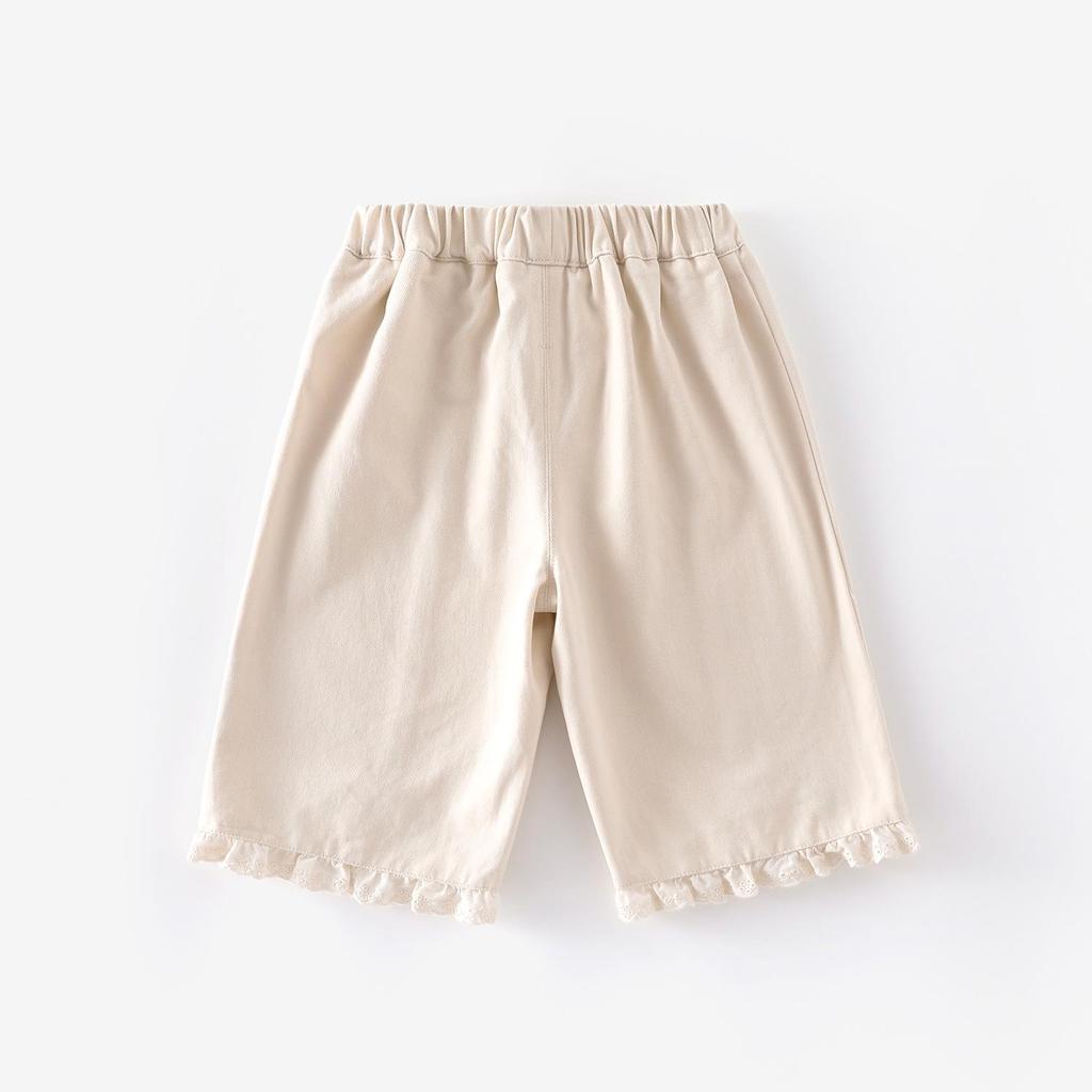 Mädchen Bestickte Spitze Gerade Bein Hose - 2025 Koreanischer Stil Herbst Freizeit Hose