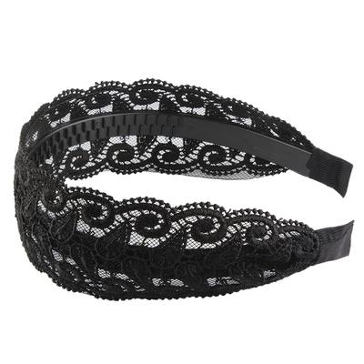 Koreanischer Stil Mode Temperament Kopfwickel Spitze Blume Haarbänder Für Frauen Breiter Haarreif Rutschfest Elegant Vintage Stirnband