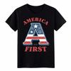 America First 1776 Vintage USA Flag Letter A Firework Unisex Patriotic T-Shirt