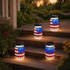 1/2Pcs Solar Garden Light, Outdoor Waterproof Solar-Powered Hanging Lantern with American Flag Design for Independence Day Holiday Decoration