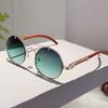 Vintage Round Sunglasses Men New Fashion Retro Double Bridge Casual Shades Women Luxury Gradient Multi-color Sun Glasses