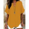 Summer Loose and Fashionable Pure Color V-neck Casual Women's T-shirts