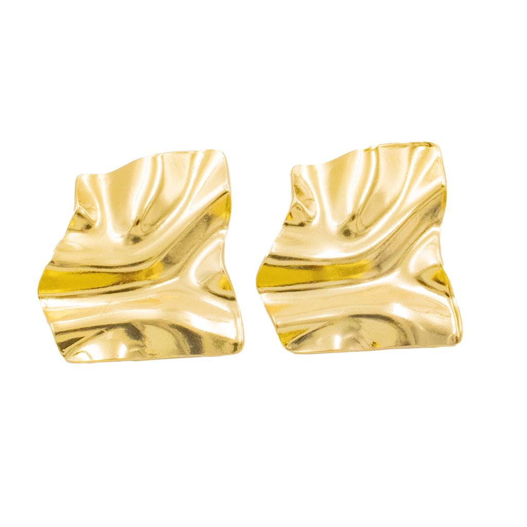 Vintage Style Irregular Stud Earrings Gold Color Stainless Steel Earrings for Sensitive Skin Luxury Minimalist Jewelry for Women