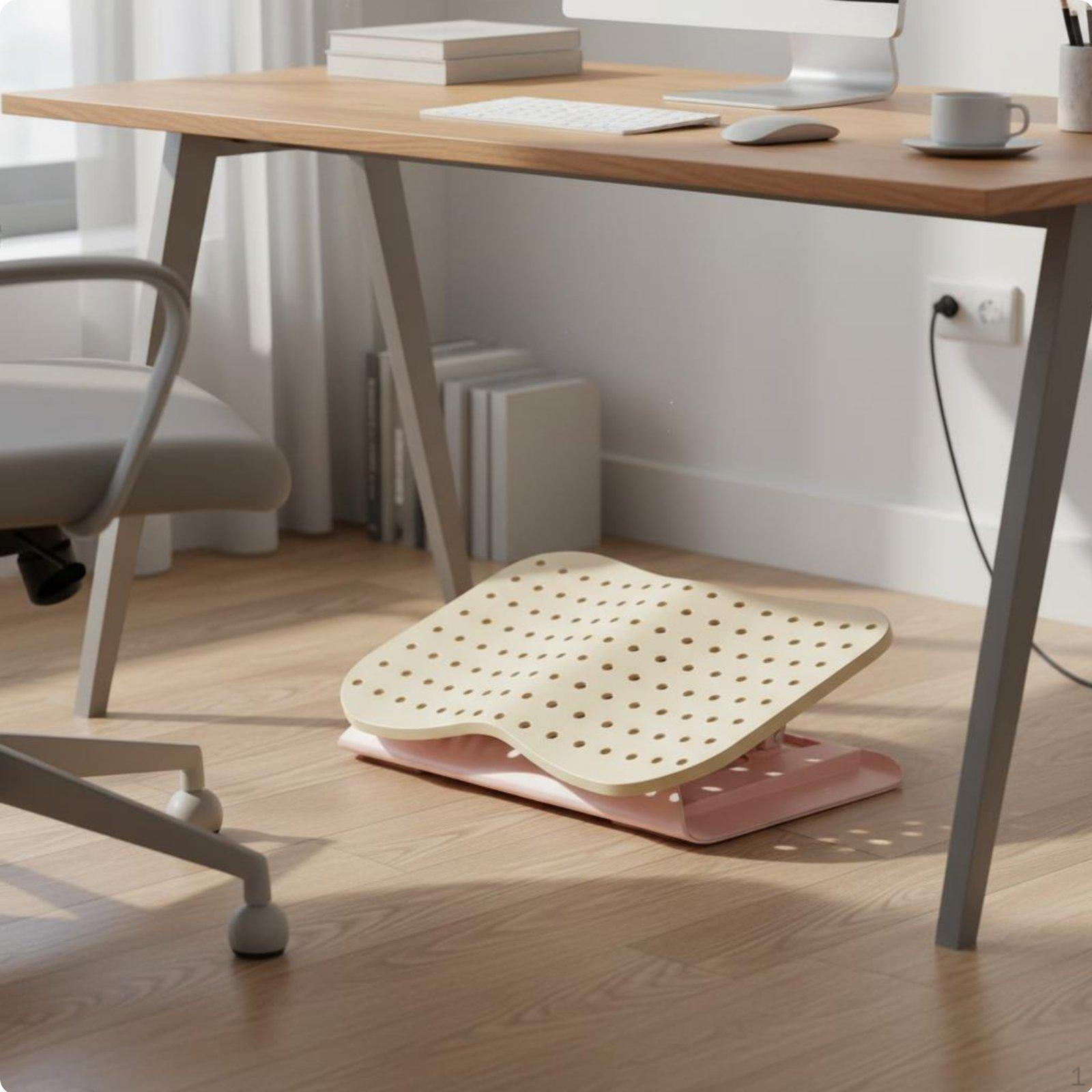 Adjustable Foot Stool NonSlip Surface Rest Construction Under Desk Footrest for
