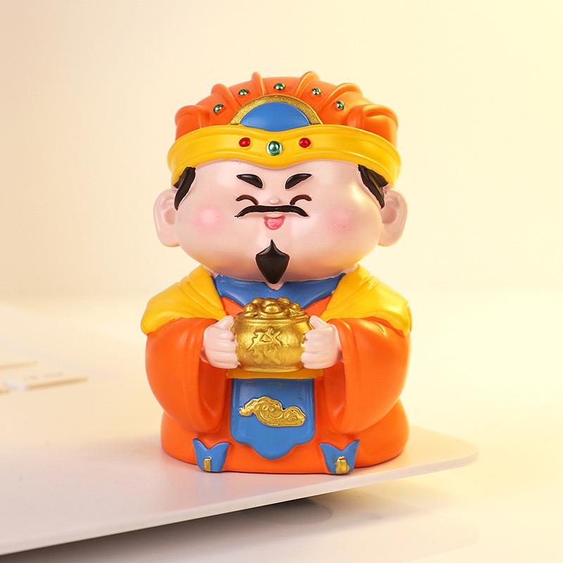 Mythology Wealth God Resin Car Decor Feng Shui Gift For Prosperity And Good Fortune