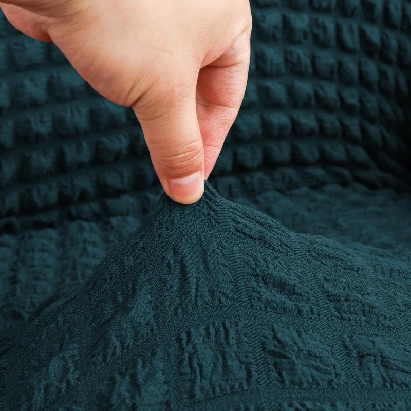 Four Seasons Universal Elastic All-inclusive Solid Color Seersucker Sofa Cover Universal Anti-dust Anti-cat Scratch