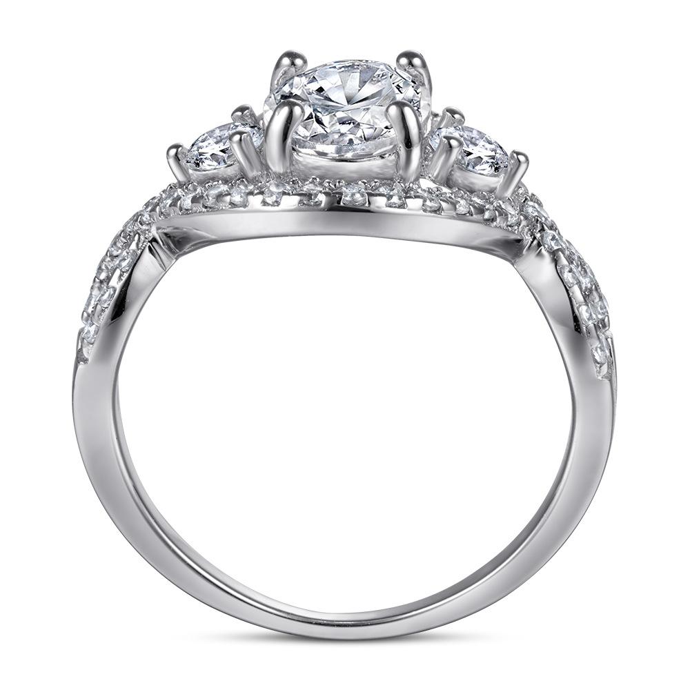 Lindon Classic 925 Sterling Silver Zircon Ring Ladies Jewelry Wedding Promise Party Gift