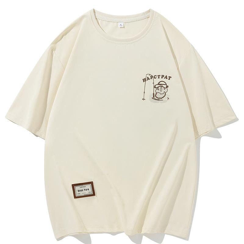 Round Neck T-shirt, Plus Size Short Sleeved T-shirt, Men's Summer Round Neck Half Sleeved T-shirt, Men's Loose T-shirt