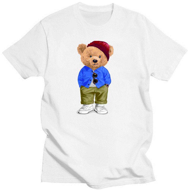 2023 Creative Teddy Robot Print Tshirt Cool Robotic Graphic Streetwear Women Men Casual Oversized Tee Hip Hop Grunge Tee Custom