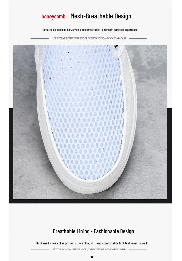 Men's 2025 Breathable Mesh Slip-on Shoes: Lightweight Summer Walking & Driving Footwear
