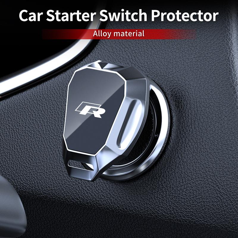 HIJK1 Car Engine Start Button Protective Cover Push Button Stickers For Volkswagen VW R Golf Tiguan Touareg Passat Bora Jetta Scirocco