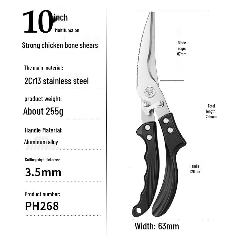 Multifunctional German Titanium Steel Kitchen Scissors for Poultry and Bones - Food Grade