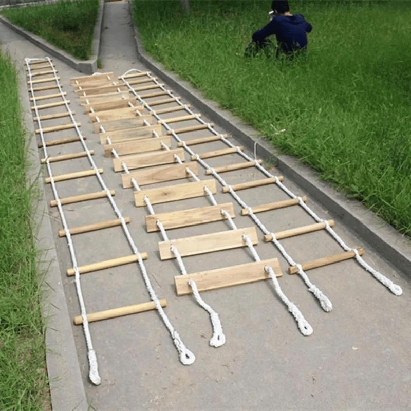 Jundingying 4M Wooden Rung Rope Ladder