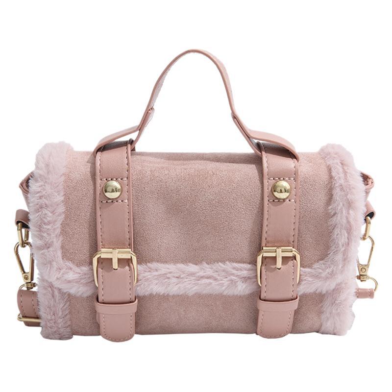 2025 new fashion trend handbag 2025 winter new foreign style plush small square bag shoulder bag