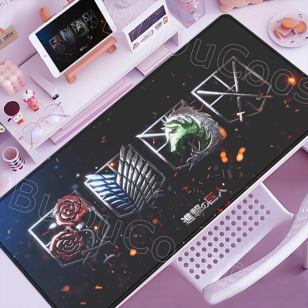 New Cool Anime Attack On Titan Large Mouse Pad Computer Non-slip Mousepad XXL 900x400mm Gaming Laptop Keyboard Mouse Mats Carpet