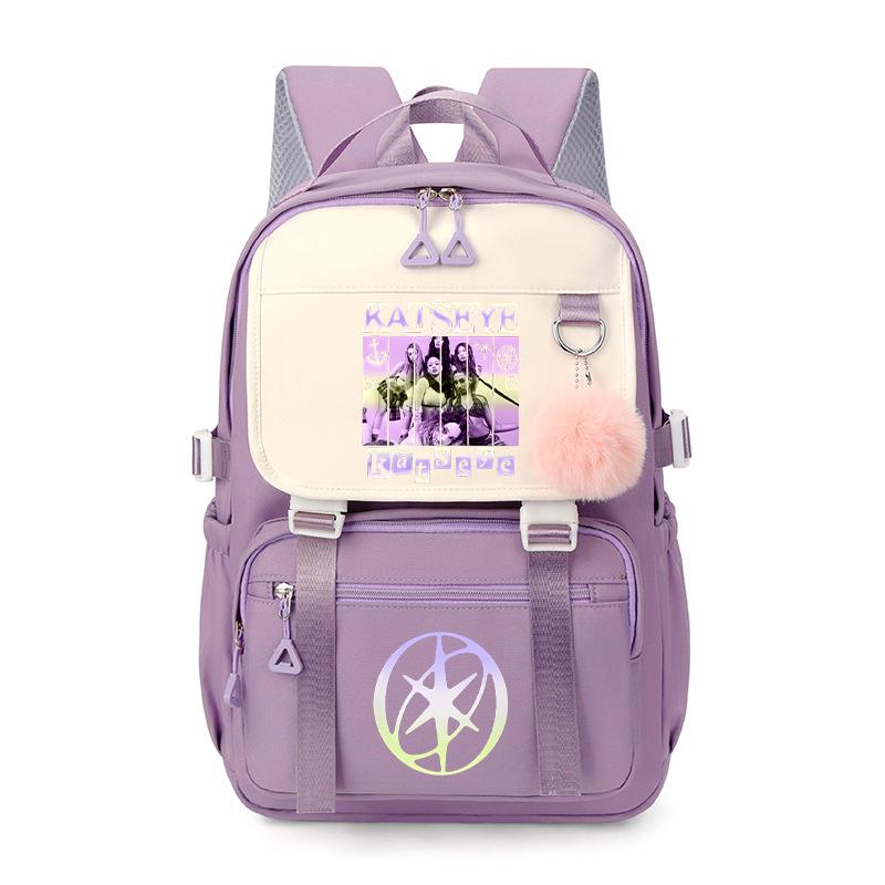 Hot Katseye Funny Print School Bags Teenage Girls Large Capacity Outdoor Travel Bagpack Multi-function Cartoon Students Backpack