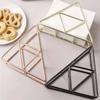High-end Vertical Tissue Holder Handicraft Hollow Tissue Rack Simple Triangle Napkin Holder Cafe
