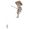 62KD Resins Miniature Fishing Skeleton Figurine for Garden Pond Pool Halloween Decors