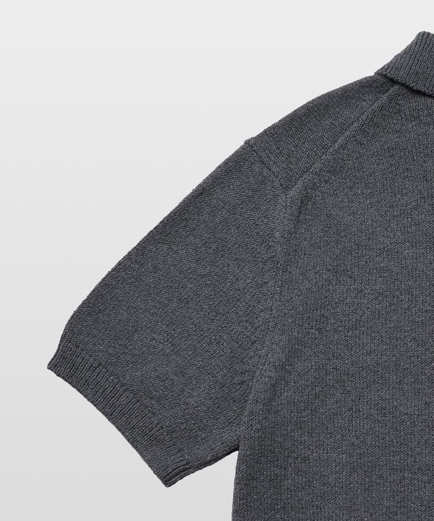 MANNERGRAM Upw Washable Cotton Polo Short Sleeve Knit Shadow Gray