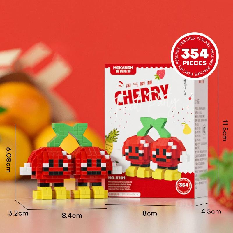 Frucht Avocado Mini Bausteine Cartoon Wassermelone Erdbeere Orange 3D DIY Ziegel Modell Kinderspielzeug Puzzle Heimdeko Geschenk