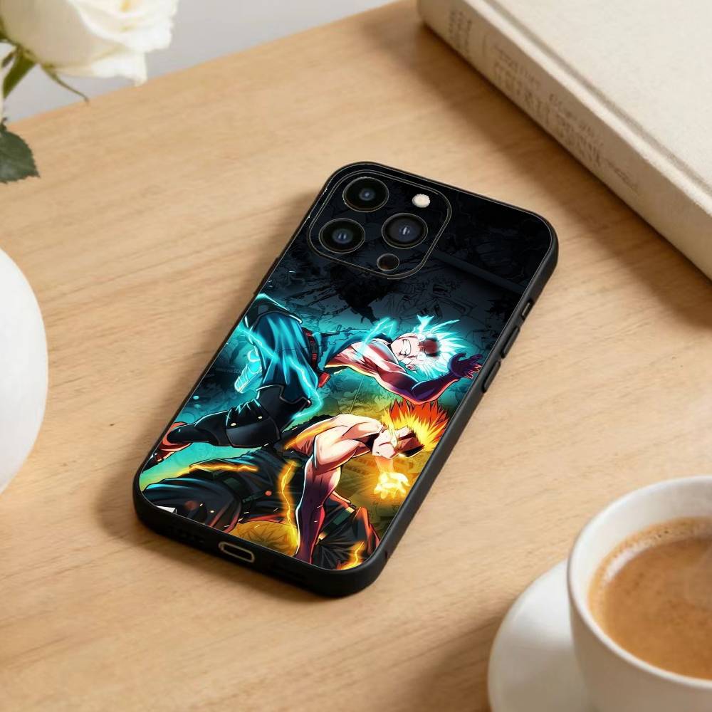 Katsuki Bakugo Hero Academia Handyhülle Für iPhone17,16,15,14,13,12 Plus,Max Weiches Silikon Schwarze Hülle