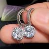925 Sterling ezüst fehér köbös cirkon lógó fülbevaló ezüst színű temperamentum elegáns kiegészítők nőknek divat ékszerek