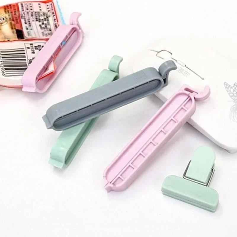 12pcs Food Bag Sealing Artifact Sealing Clip Long Snack Clip Kitchen Food Bag Preservation Sealing Machine Kitchen Accessories