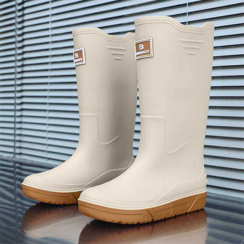 Tall men's rain shoes Medium tube rain boots Soft sole non-slip waterproof boots Rain shoes Outdoor thick-soled casual men's waterproof shoes