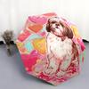 Shih Tzu Pattern, Automatic Folding Umbrella, Portable and Foldable Design, 8 Ribs, a Christmas or Birthday Gift.