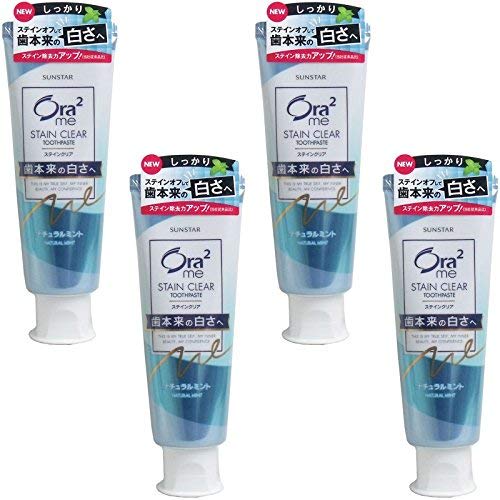 Ora2Me Stain Clear Paste, Natural Mint, 130g (Pack of 4)
