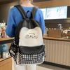 Schoolbag New High-value Fresh and Sweet Plaid Cute Kitten Backpack Female Junior High School Students Lightweight Large-capacity Backpack