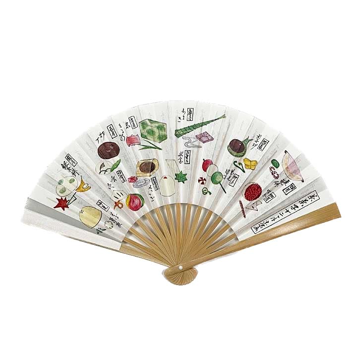 

Tea tea white bamboo sweets 5 Kyoto fan utensils, fan, women s fan, collection, cm,