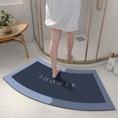 Bathroom Floor Mat Diatom Mud Cushion Bathroom Semi-circular Arc Absorbent Quick Drying Door Step Mat Fan-shaped Non-slip Mat